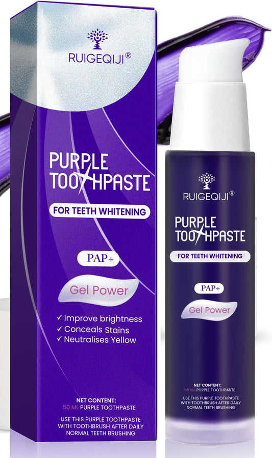 Purple Toothpaste for Teeth Whitening, Colour Corrector Purple Gel, Purple Teeth Whitening for Sensitive Teeth, Dental Color Corrector, Color Wheel Toothpaste, 50 ml by RUIGEQIJI