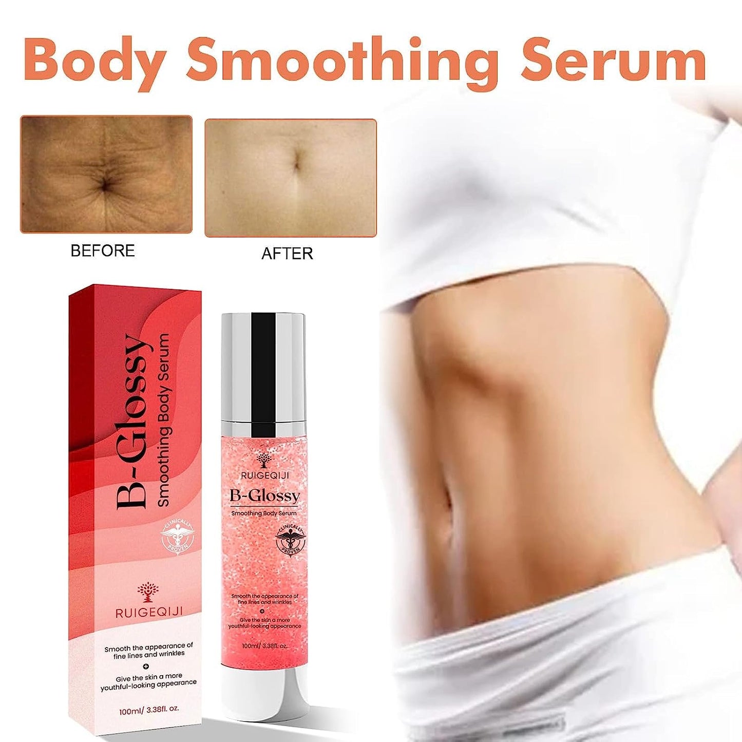 B Glossy Smoothing Body Serum for Silky Smooth Skin 100ML/3.38 Fl Oz