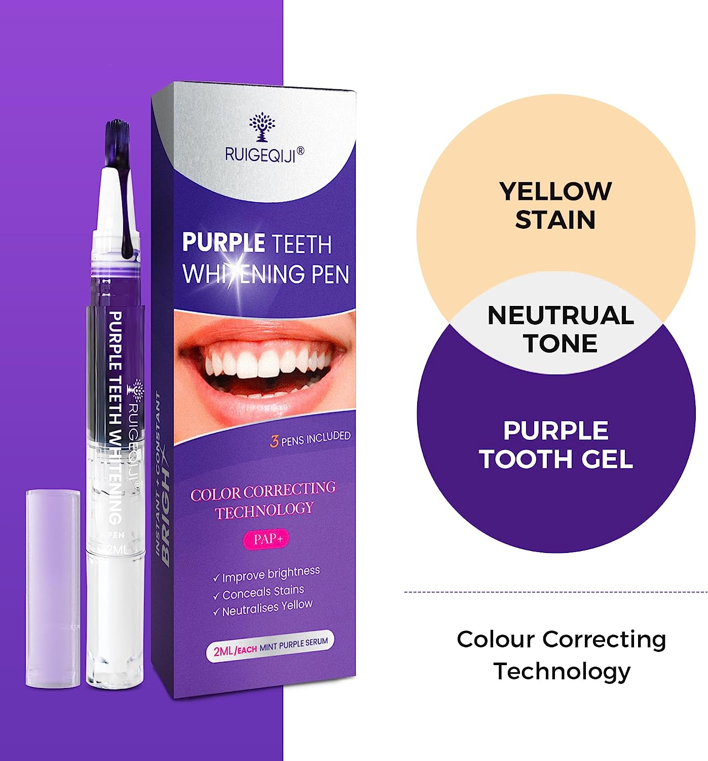 Colour Corrector Pen, Toothpaste for Teeth Whitening, Col – Ruigeqiji Store