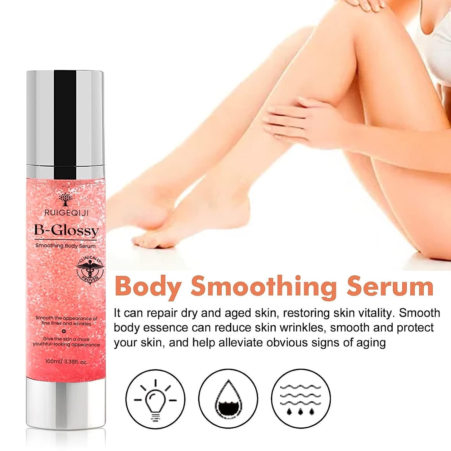 B Glossy Smoothing Body Serum for Silky Smooth Skin 100ML/3.38 Fl Oz